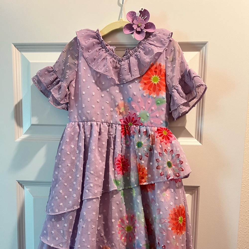 Only Little Once Isabella Dress and Custom Hair Clip size 3 kids.